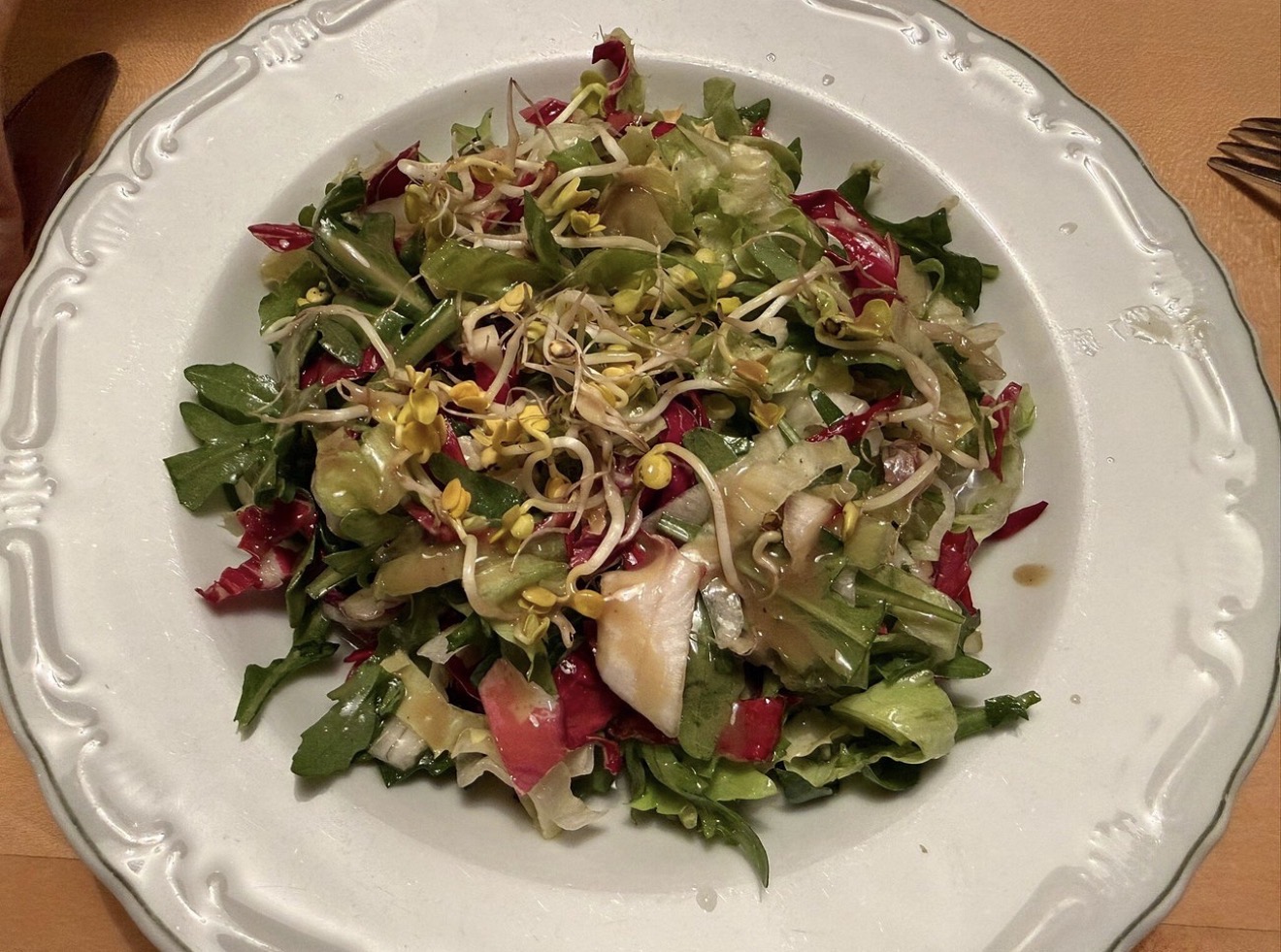 Frischer gemischter Salat mit Sprossen